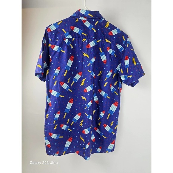 Men's,  TIPSY ELVES, szS, short sleeve button up shirt with popsicle exp… - Picture 4 of 4
